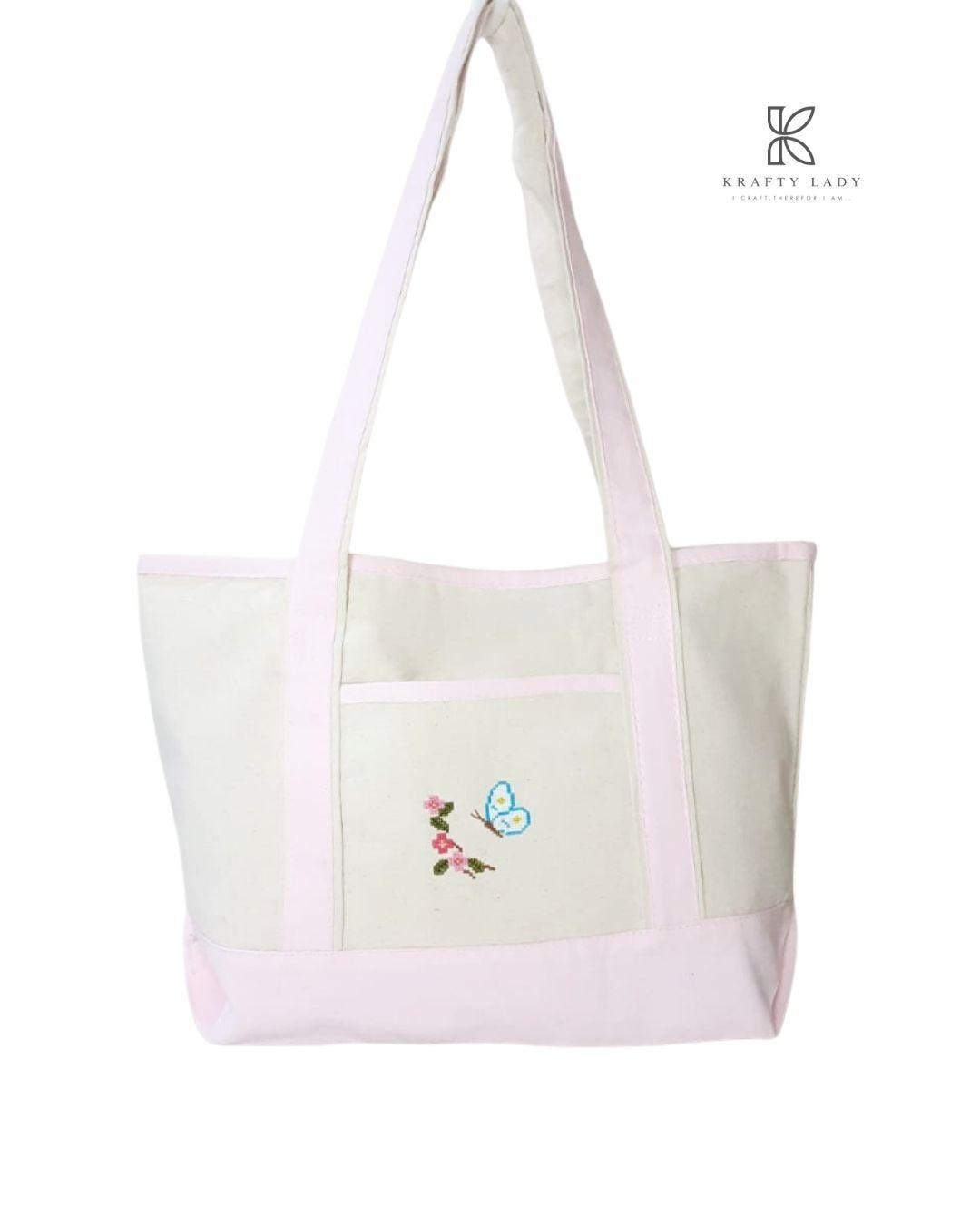 Women's Jute Embroidered Tote Bags: The Blossom Breeze  Handmade Tote Bag