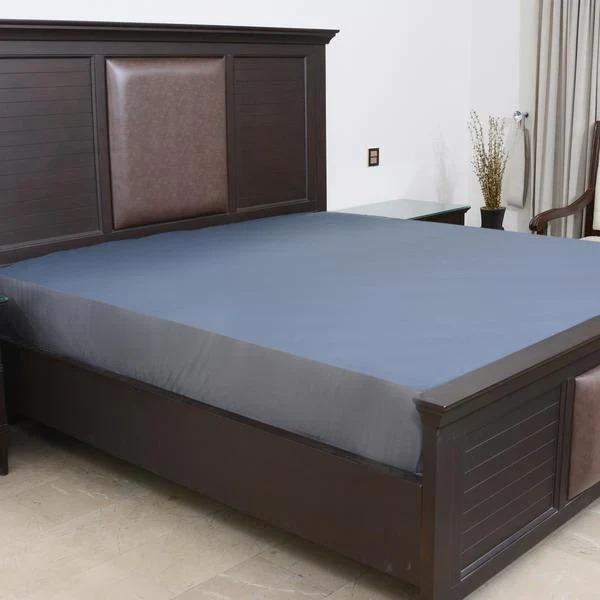 Terry Cotton Plain Double Bed Mattress Cover