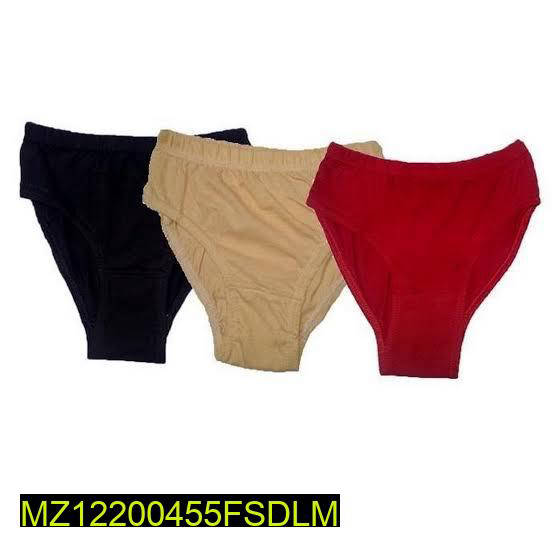Cotton Plain Panties, Pack Of 3