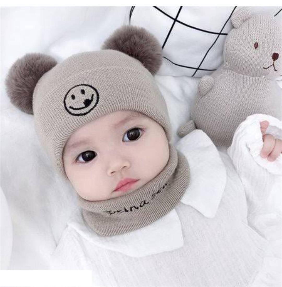 2 Pcs Wool Plain Beanie And Neck Warmer 1