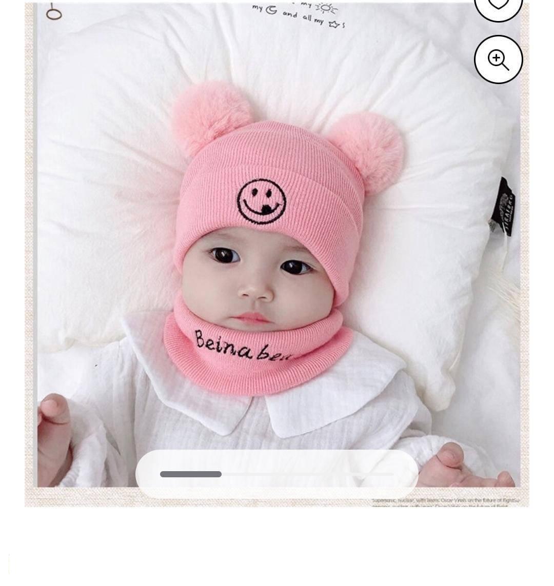 2 Pcs Wool Plain Beanie And Neck Warmer 1