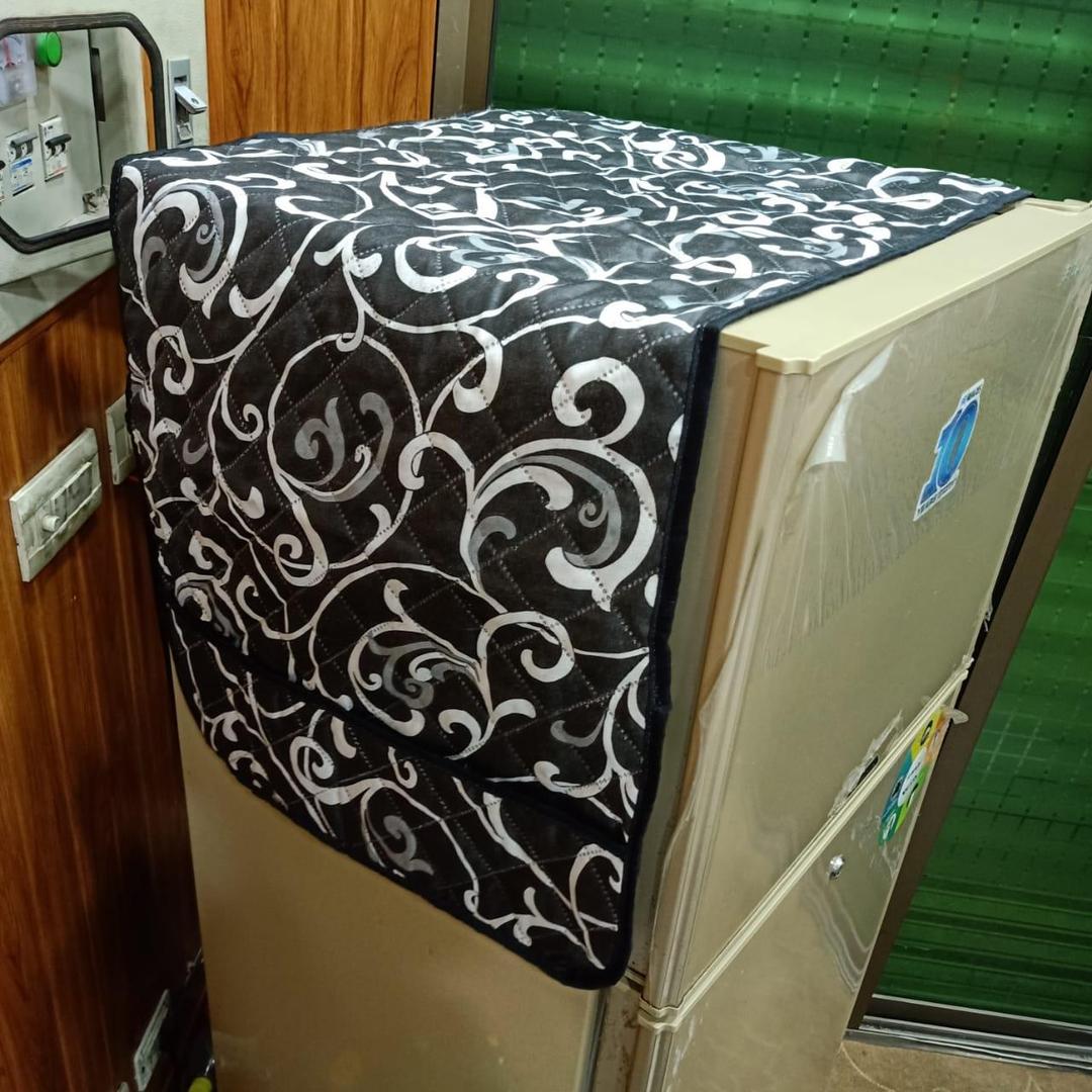 1 Pc Dust-Proof Quilted Fridge Top Cover With Side Pockets