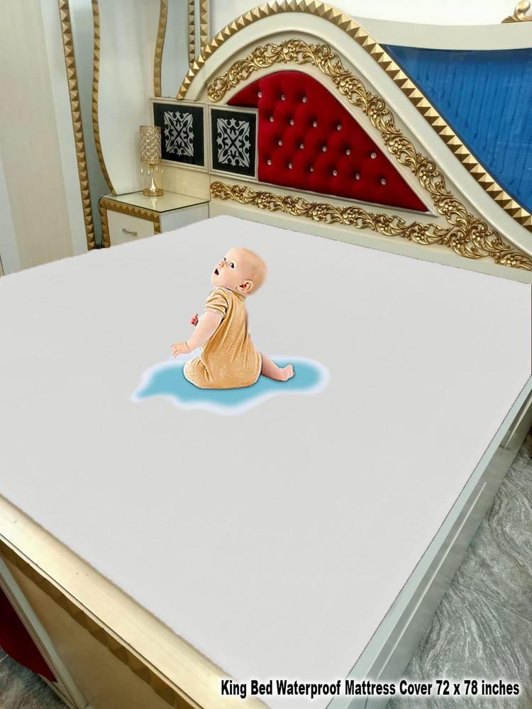 1 Pc Terry Cotton Plain Mattress Cover