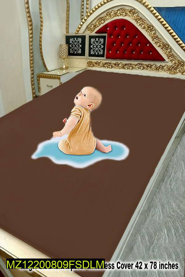 1 Pc Terry Cotton Plain Mattress Cover