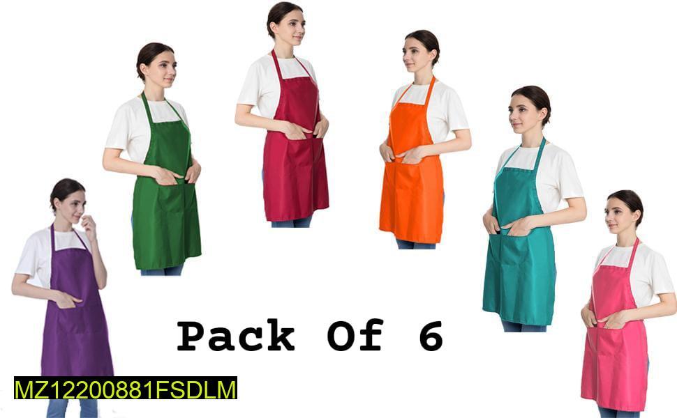 Multicolor Aprons , Pack Of 6