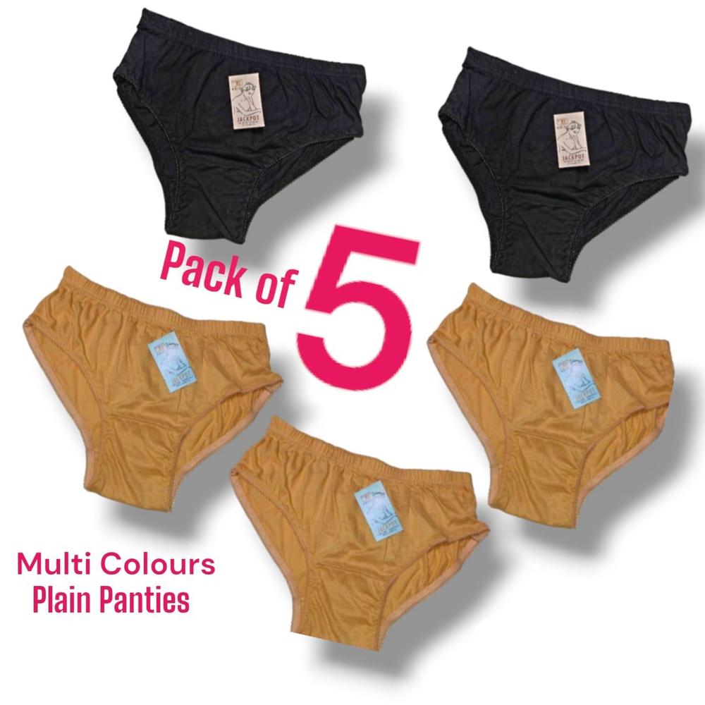 Cotton Plain Panties, Pack Of 5