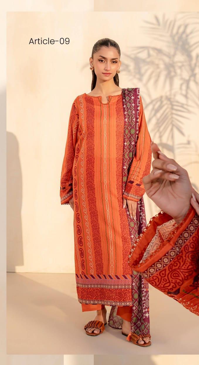 3 Pcs Women's Unstitched Printed Suit