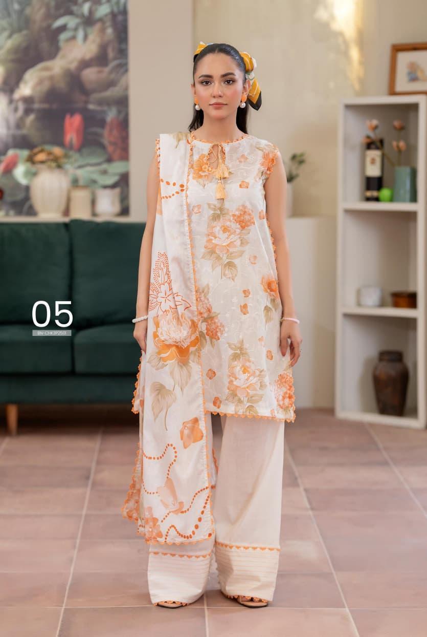 3 Pcs Women's Unstitched Printed Suit
