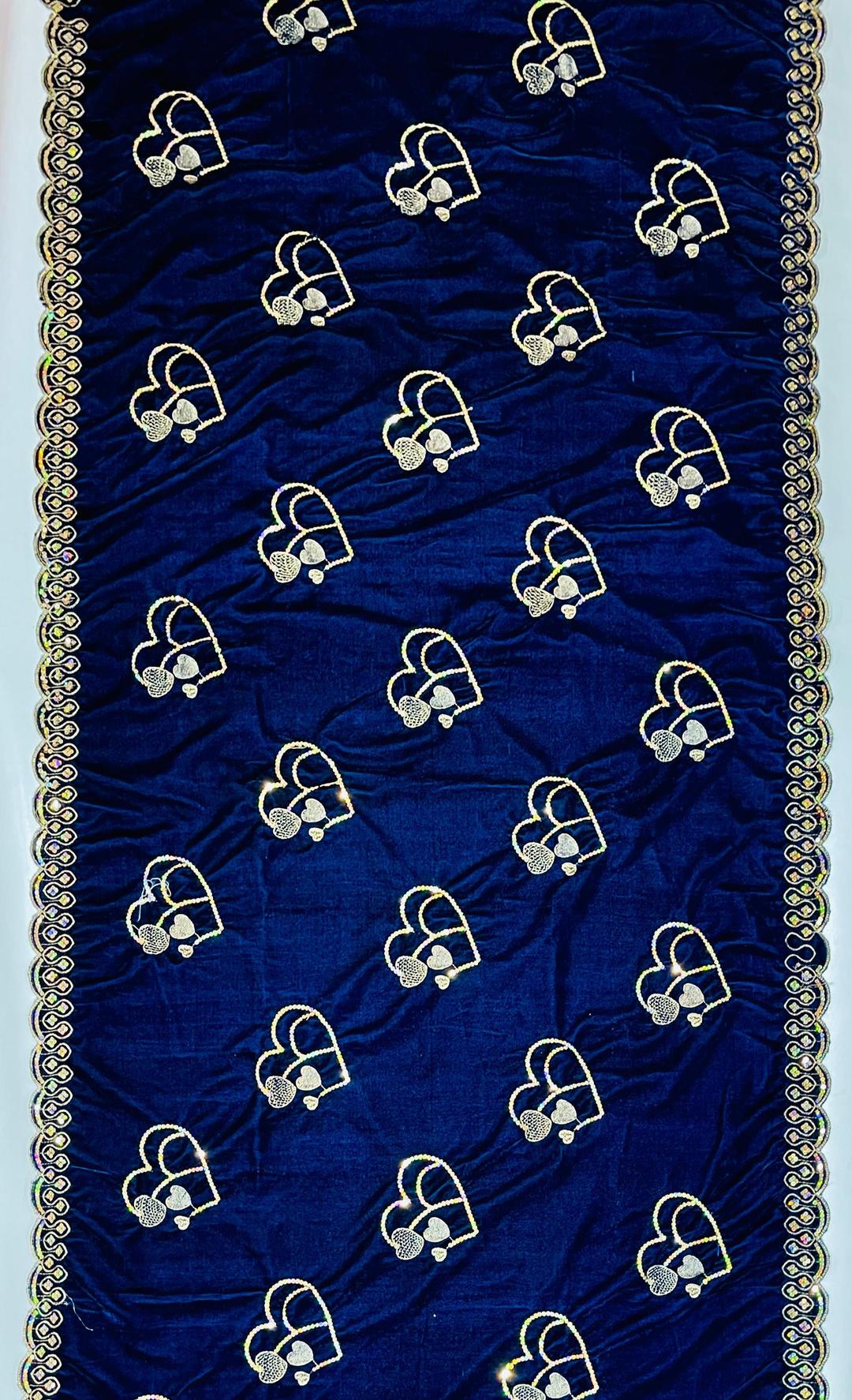 Women's Velvet Embroidered Border Shawl