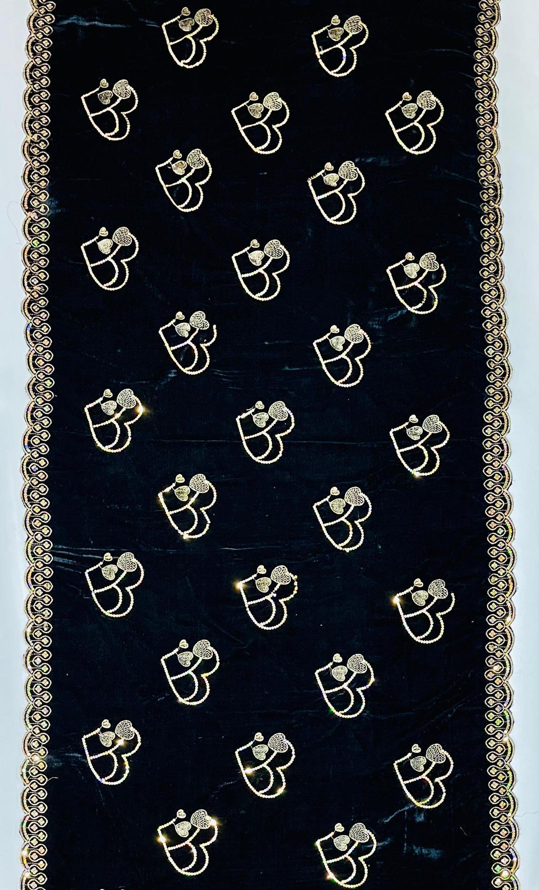 Women's Velvet Embroidered Border Shawl