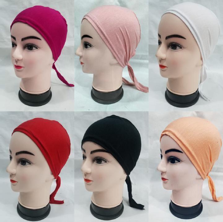 Women's Jersey Plain Hijab Cap, Pack Of 6