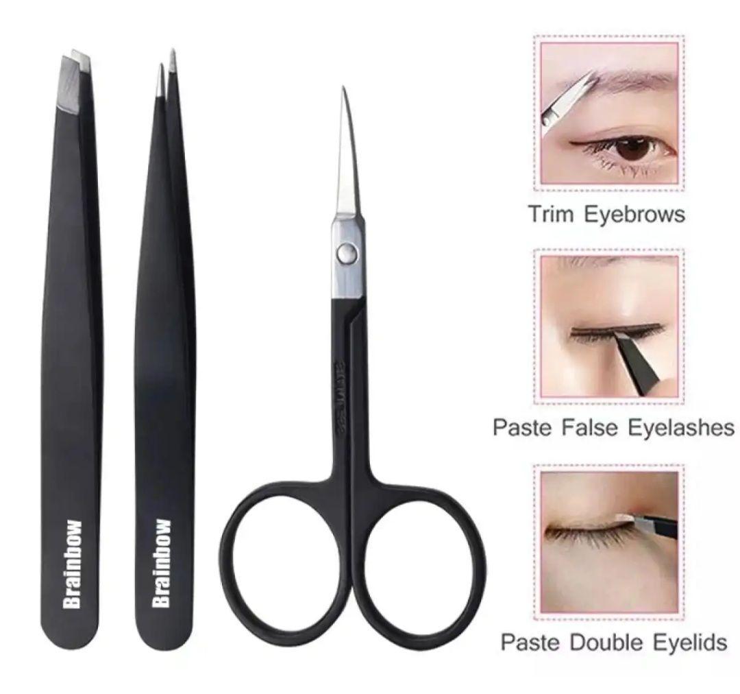 3 Pcs Stainless Steel Tweezers - Safe & Effective for All Skin Types, Hassle-Free Hair Removal