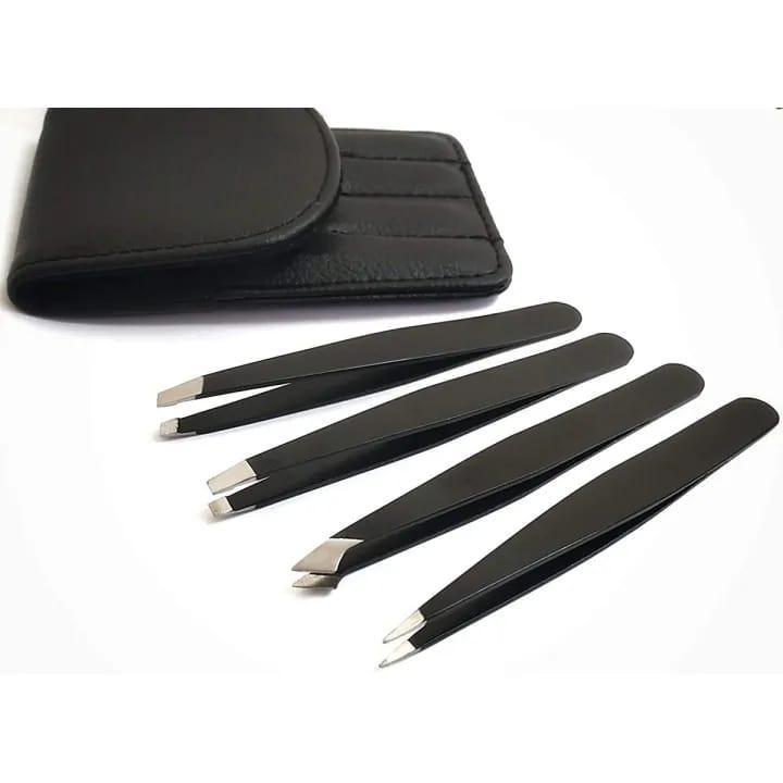 5 Pcs Stainless Steel Tweezer Set for Personal Grooming - Durable and Easy to Clean