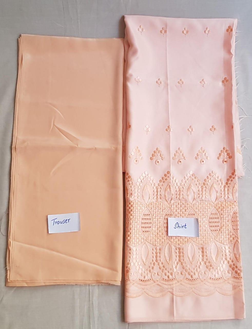 Elegant Peach Embroidered Suit - 2 Pcs Set
