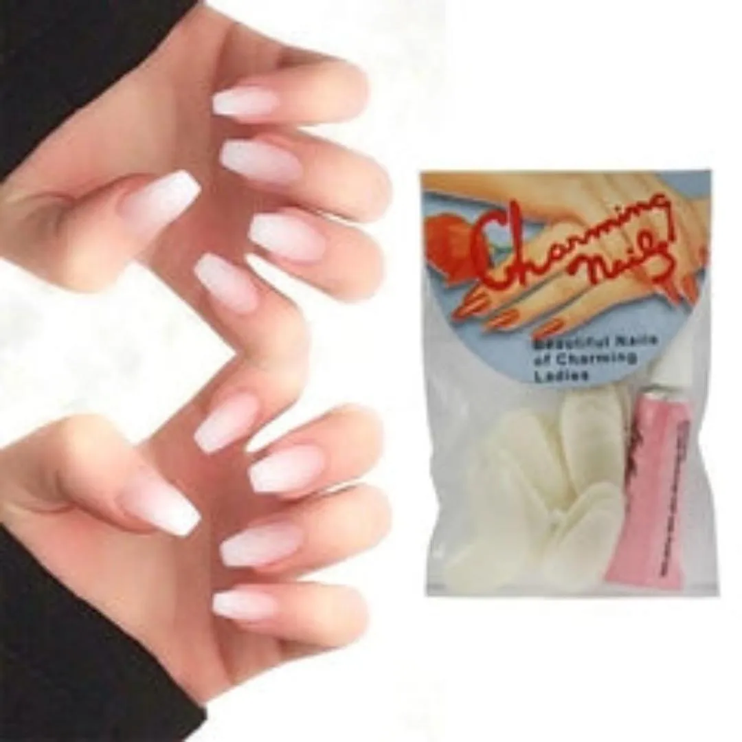 24 Pcs Fake Nails With 2 Free Nail Glues, Buy 1 Get 1 Free