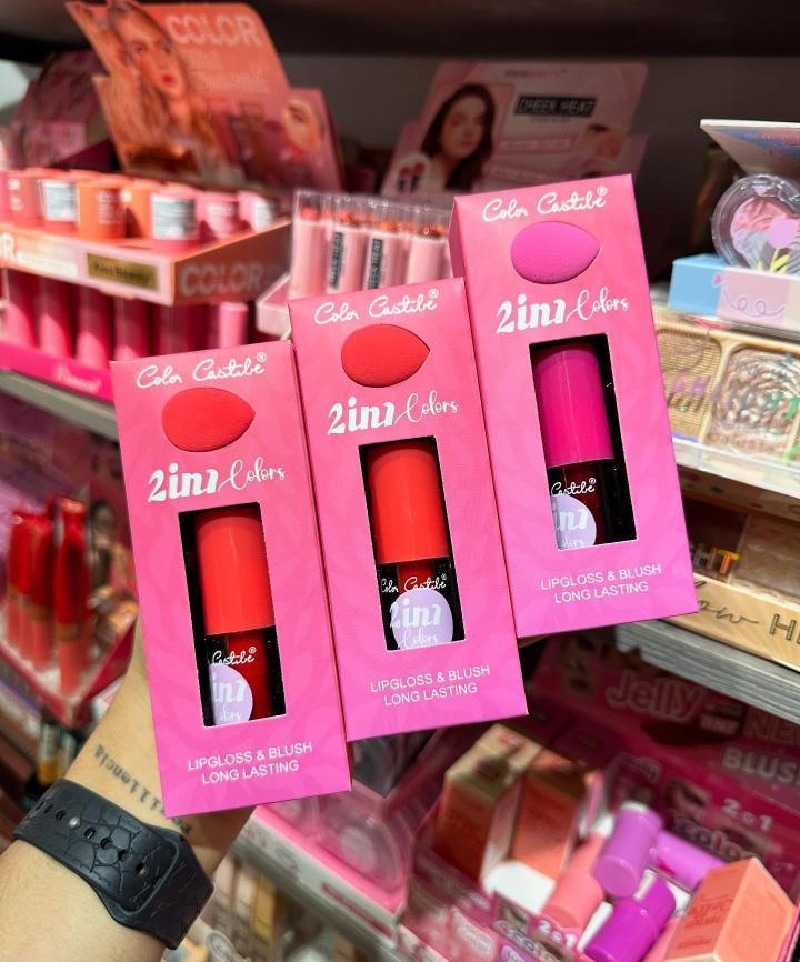 2 in 1 Liquid Blush On with Beauty Blender - 1 Set