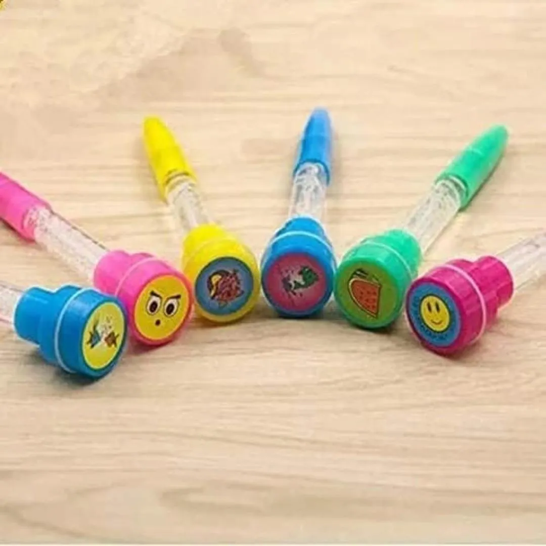 4 in 1 Multifunction Stamp Bubble Ball Pen For Kids' Party Favor and Birthday Gift