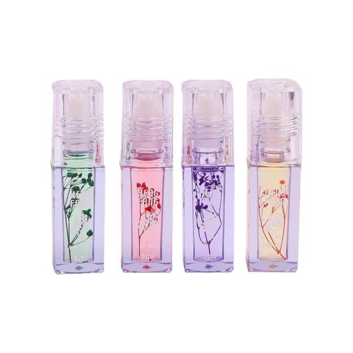 Hydrating Glossy Finish Lip Oil Pack of 4 in Pink & Multicolor
