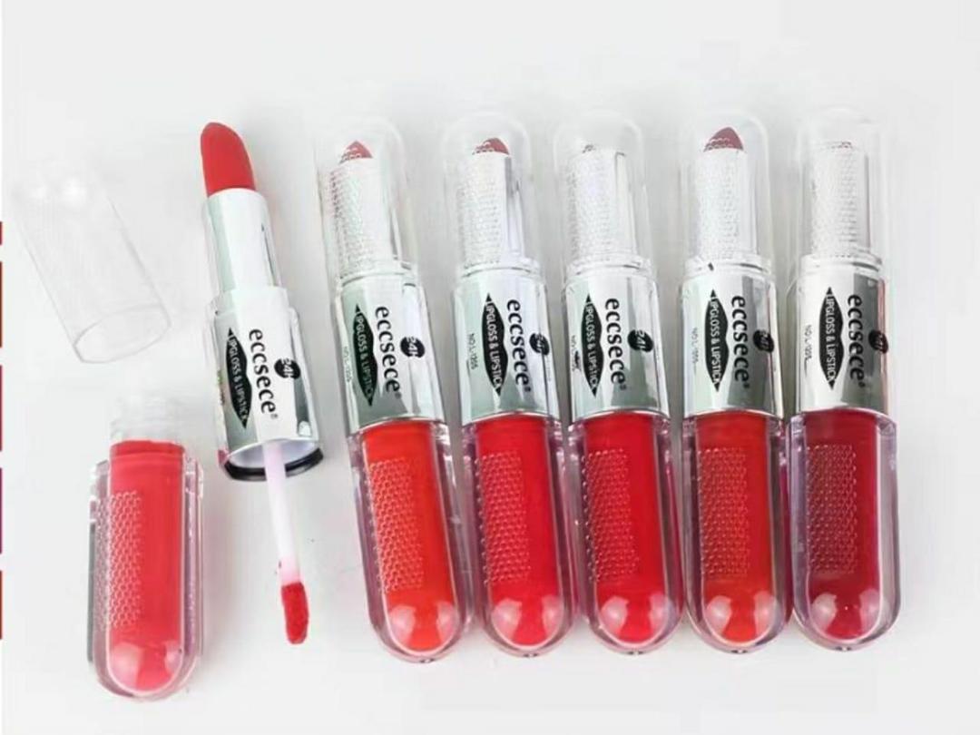 2 In 1 High Pigmented Matte Lip Gloss in Shades of Red - Perfect Bold Coverage