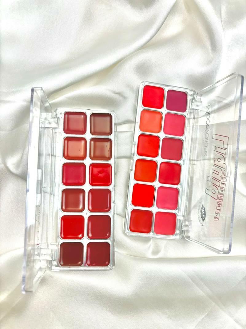 12 In 1 High Pigmented Lip Palette - Perfect for Blush & Lip Color