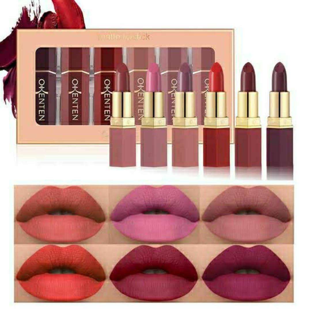 High Pigmented Matte Lipstick Set - 6 Pcs in Stunning Shades of Red and Pink