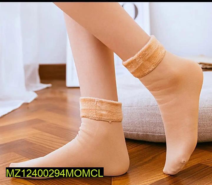 Women's Fleece Quarter Plain Socks, Pack Of 2