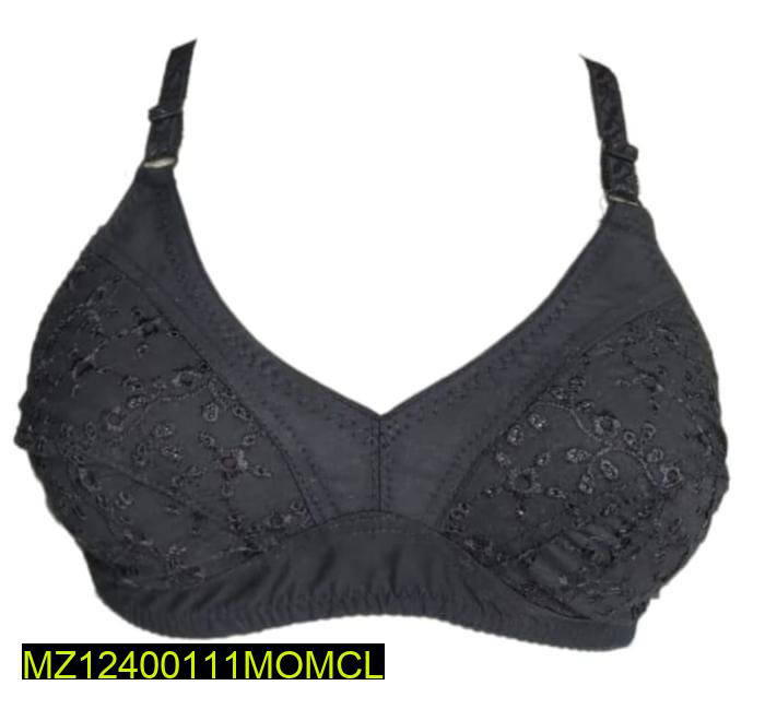 Cotton Chikankari Bra, Black