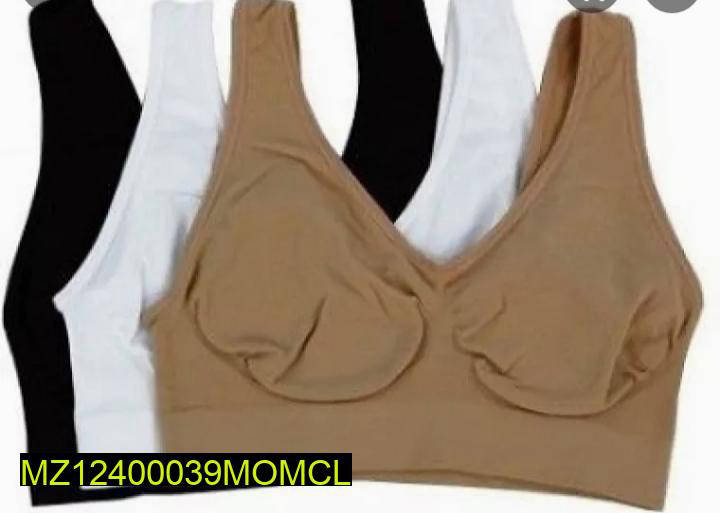 Plain Sports Bra, Pack Of 3