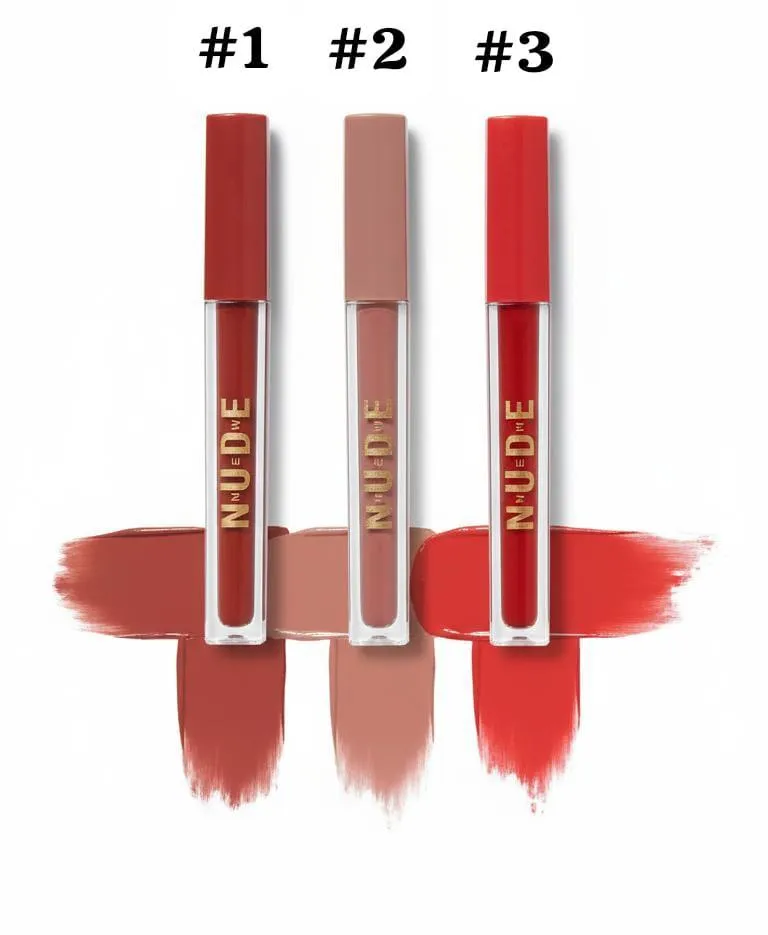 Vibrant Multicolor Lip Gloss - 3 Pcs with Hydrating Matte Finish