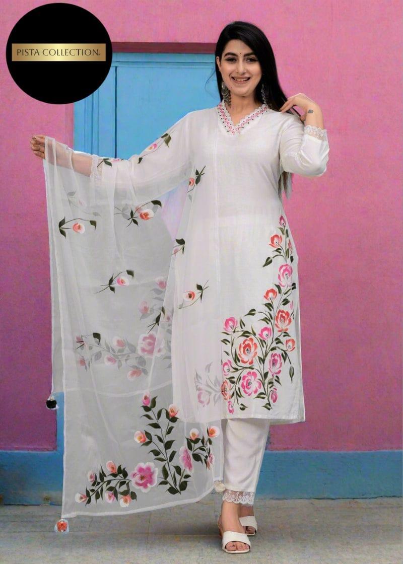 3 Pcs Women's Stitched Embroidered Suit