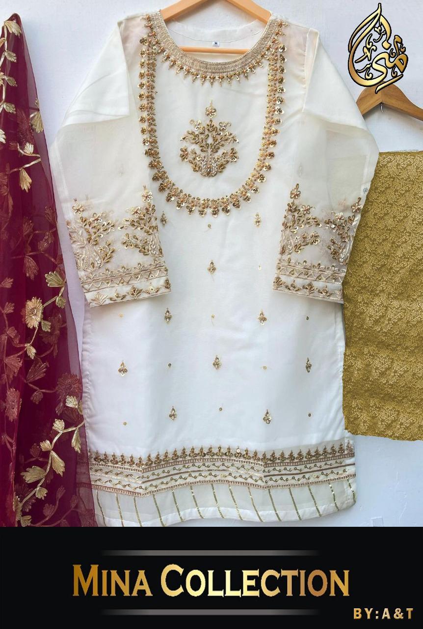 3 Pcs Women's Stitched Embroidered Suit