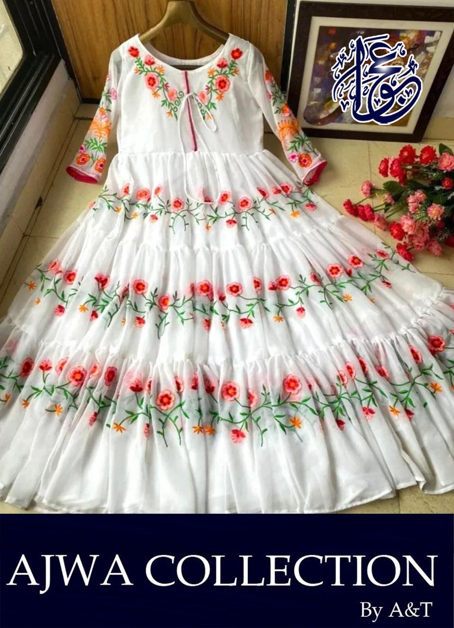 1 Pc Women's Stitched Embroidered Maxi