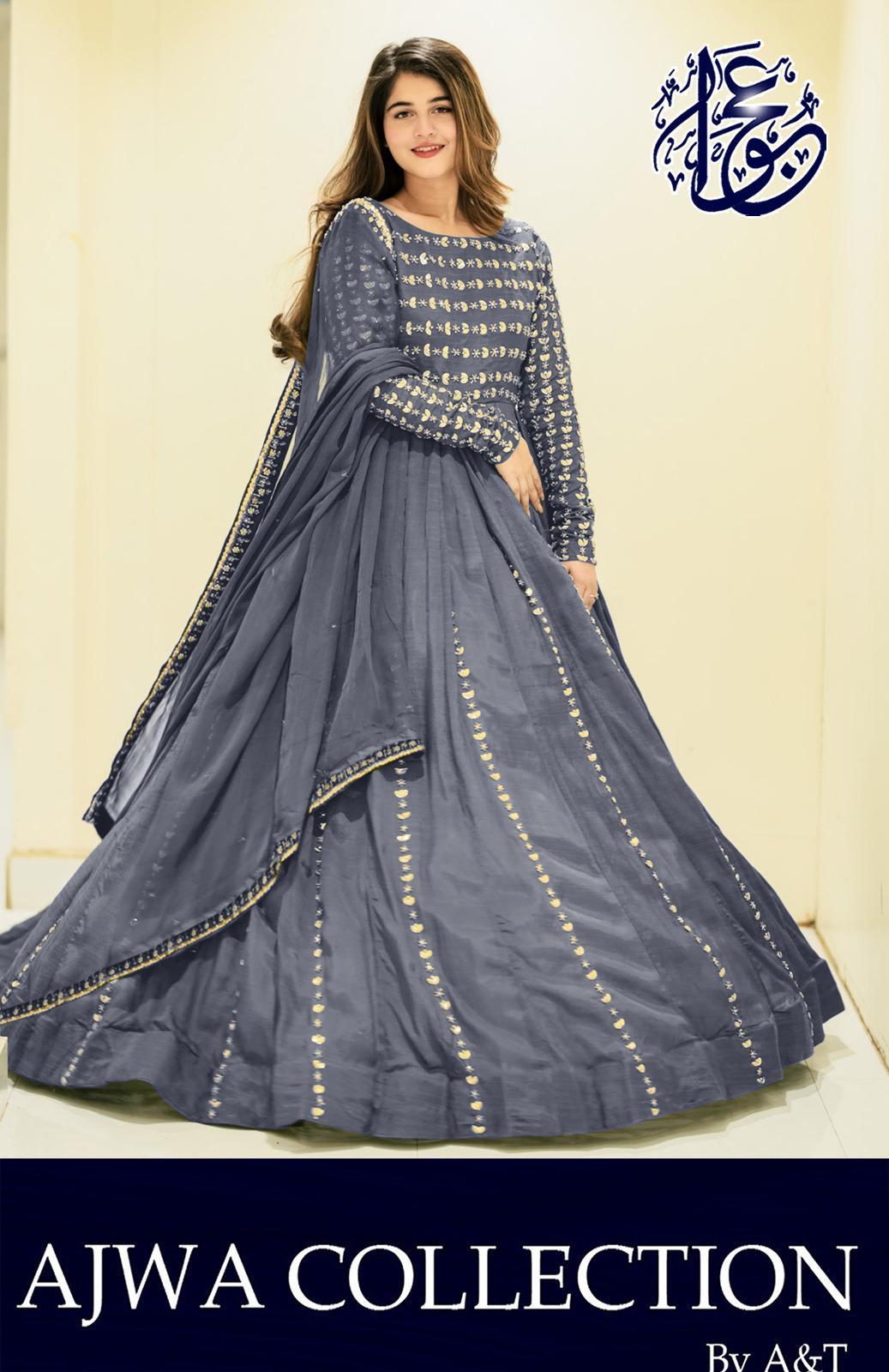 3 Pcs Women's Stitched Embroidered Maxi Suit