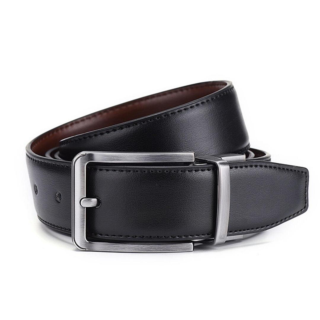 Men's Leather Casual Belt with Metal Buckle - 1 Pc for Daily Wear