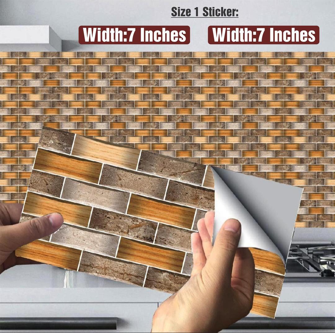 Modern Design Quartz Wall Tile Sticker - 100 Pcs Self-Adhesive Multicolor Decor