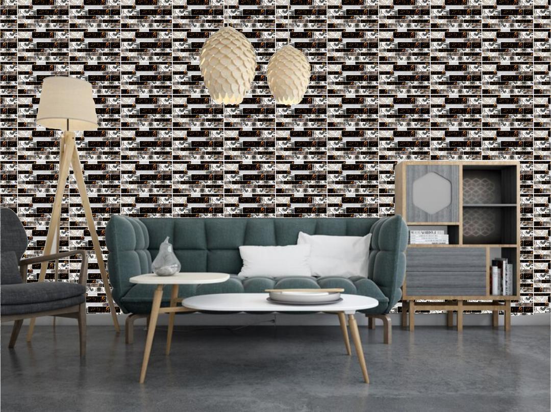Modern Design Quartz Wall Tile Sticker - 100 Pcs Self-Adhesive Waterproof Stickers