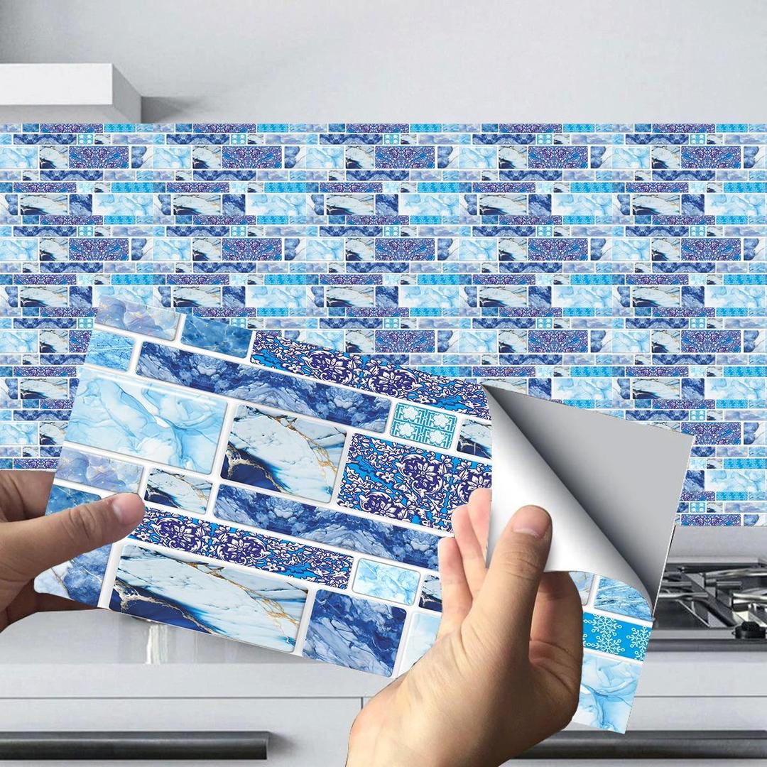 Modern Design Quartz Wall Tile Sticker - 50 Pcs Self-Adhesive Waterproof Decor