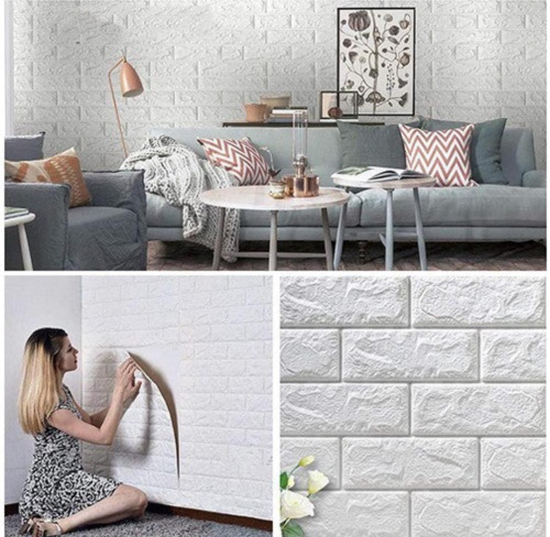 Modern Design Quartz Wall Tile Sticker - 3 Pcs Self-Adhesive, Waterproof Decor