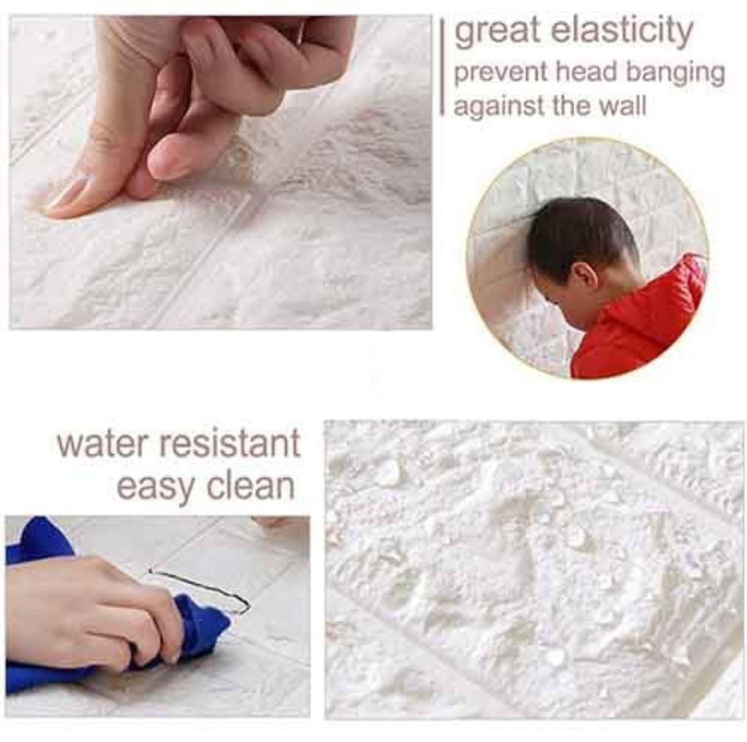 Modern Design Quartz Wall Tile Sticker - 3 Pcs Self-Adhesive, Waterproof Decor