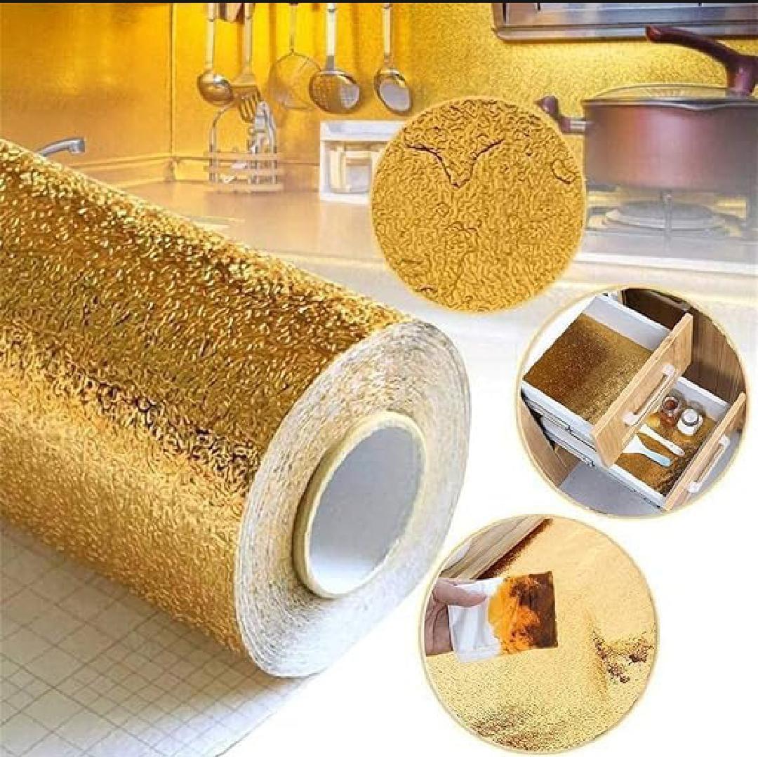 Golden Kitchen Foil - 1 Pc | Heat-Resistant, Easy to Clean, Stylish Kitchen Essential