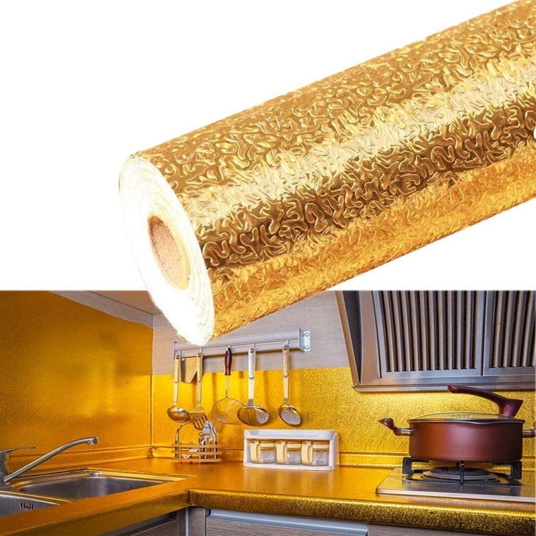 Golden Kitchen Foil - 3 Pcs, Enhances Kitchen Organization & Easy to Clean