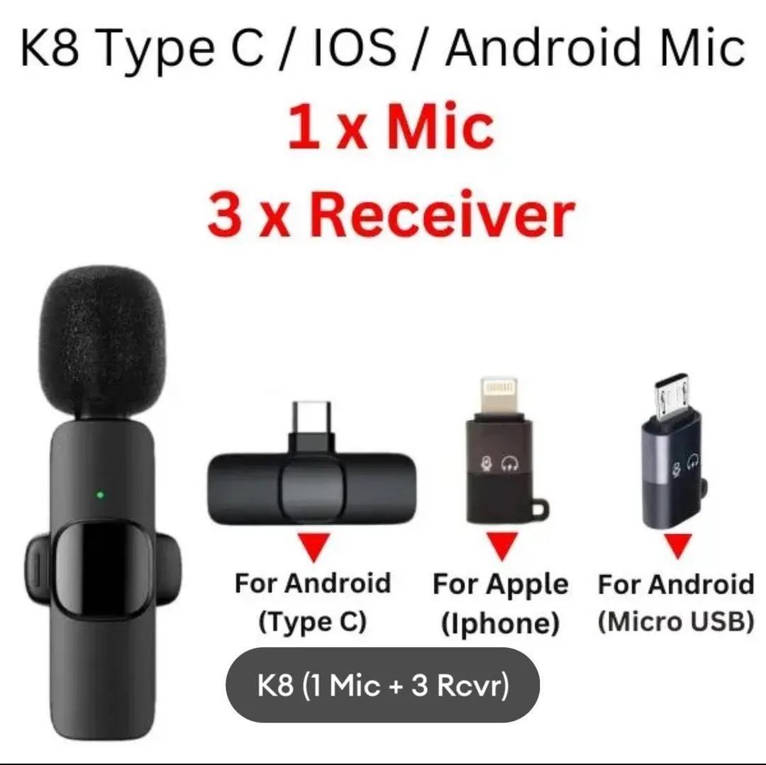 3 in 1 K8 Wireless Microphone