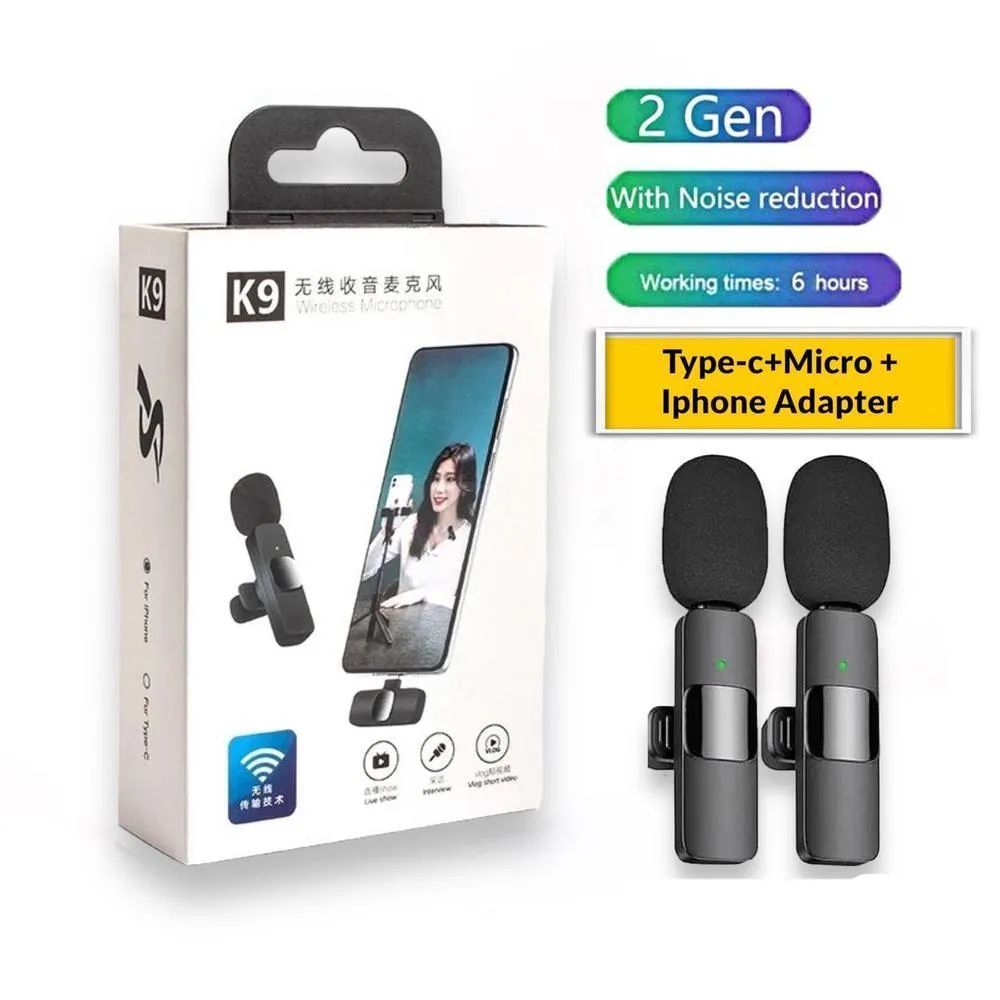 K9 Wireless Vlogging Mic Rechargeable