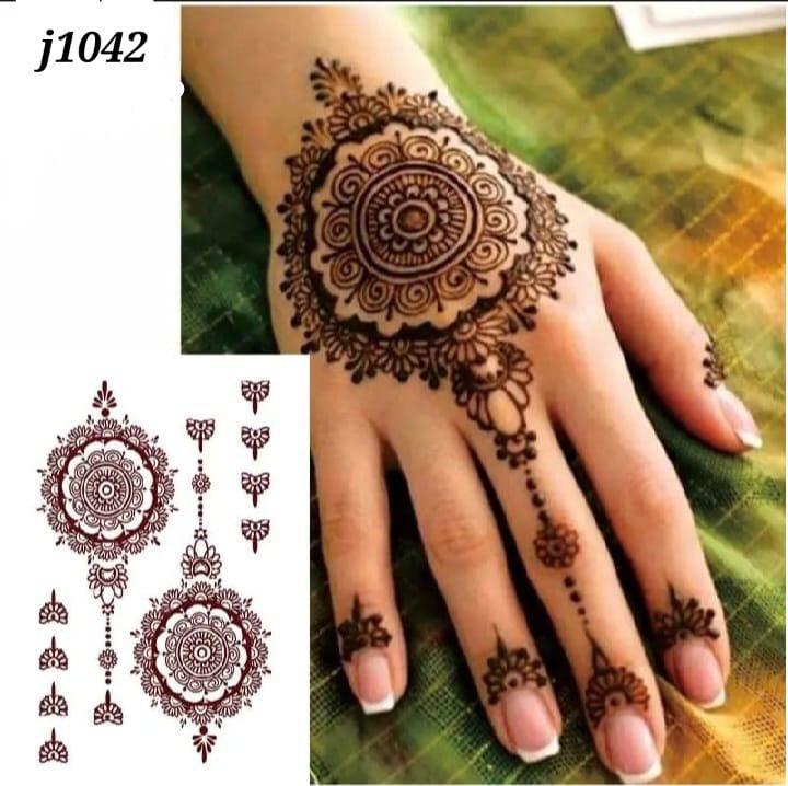 Elegant Brown Self Adhesive Mehndi Sticker for Stunning Body Art