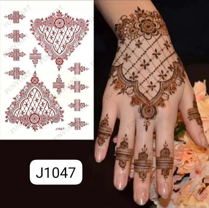 Elegant Brown Self-Adhesive Mehndi Sticker for Stunning Body Art