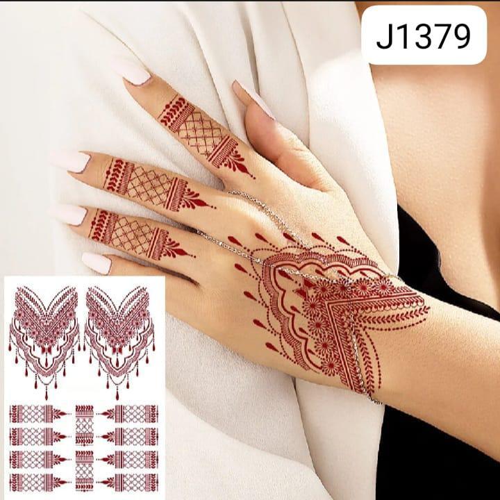 Elegant Brown Self-Adhesive Mehndi Sticker for Stunning Body Art