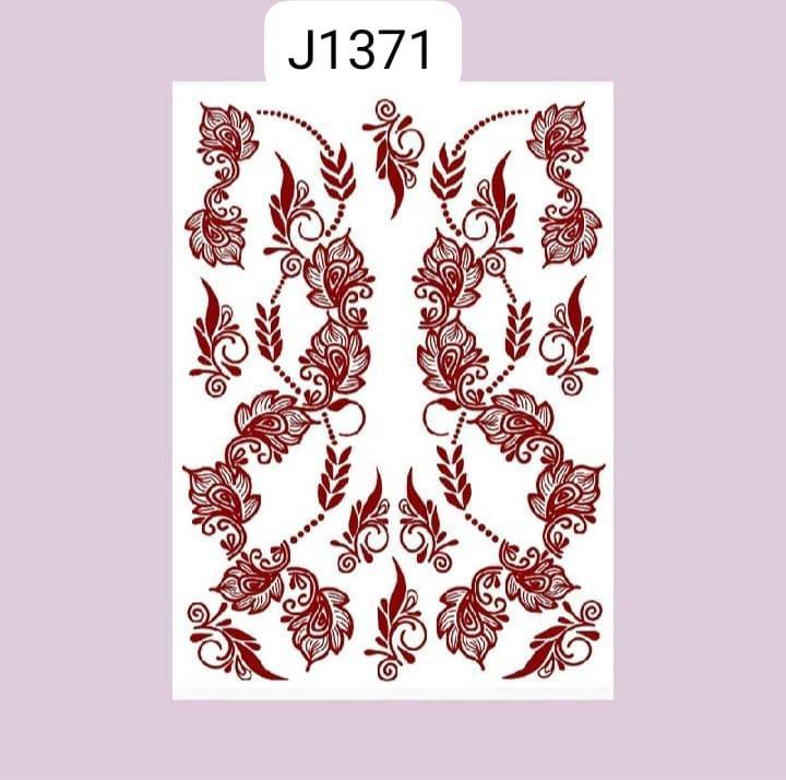 Elegant Brown Self Adhesive Mehndi Sticker for Artistic Body Design