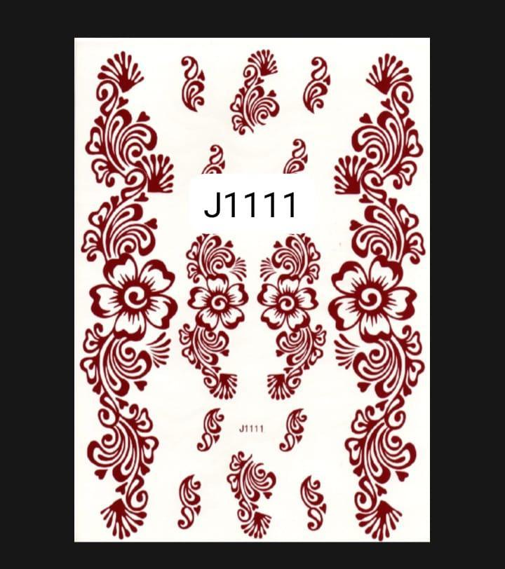 Elegant Brown Self-Adhesive Mehndi Sticker for Stunning Body Art