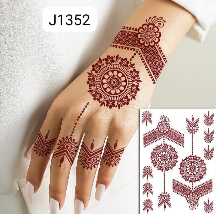 Elegant Brown Self-Adhesive Mehndi Sticker for Stunning Body Art