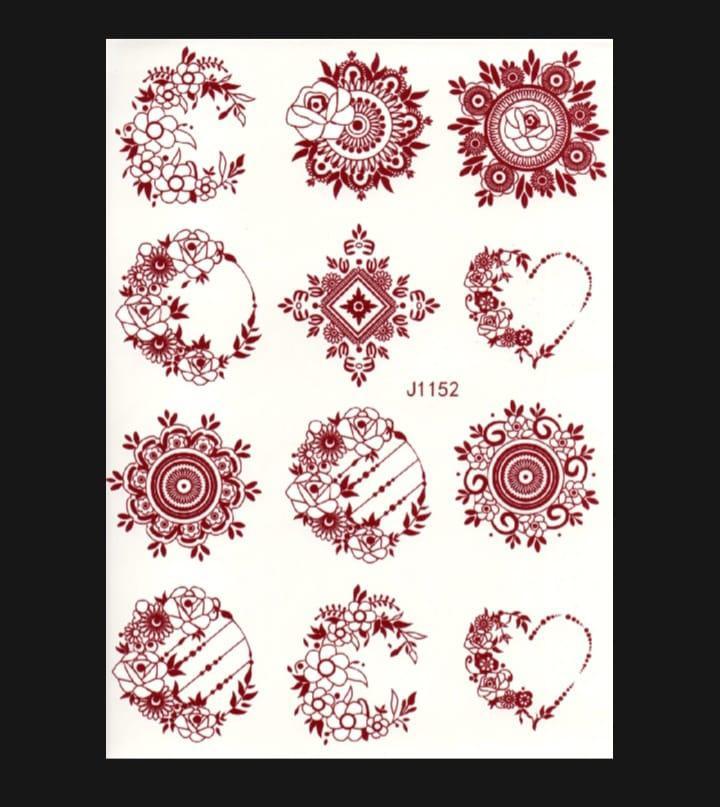 Elegant Brown Self-Adhesive Mehndi Sticker for Stunning Body Art